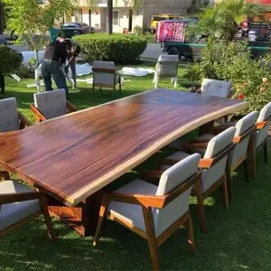 2022 Gartenmöbel Walnuss natürliche Form Tischplatte Live Edge Holzplatte Restaurant Esstisch