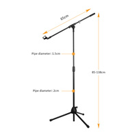 Support de microphone en métal réglable portable TN-MJ-003 support de micro pliant à prix d'usine pour instruments de musique et accessoires