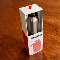 Boîte cadeau en papier écologique avec impression de logo sur mesure, tiroir coulissant, pour gobelets isothermes et mugs de voyage