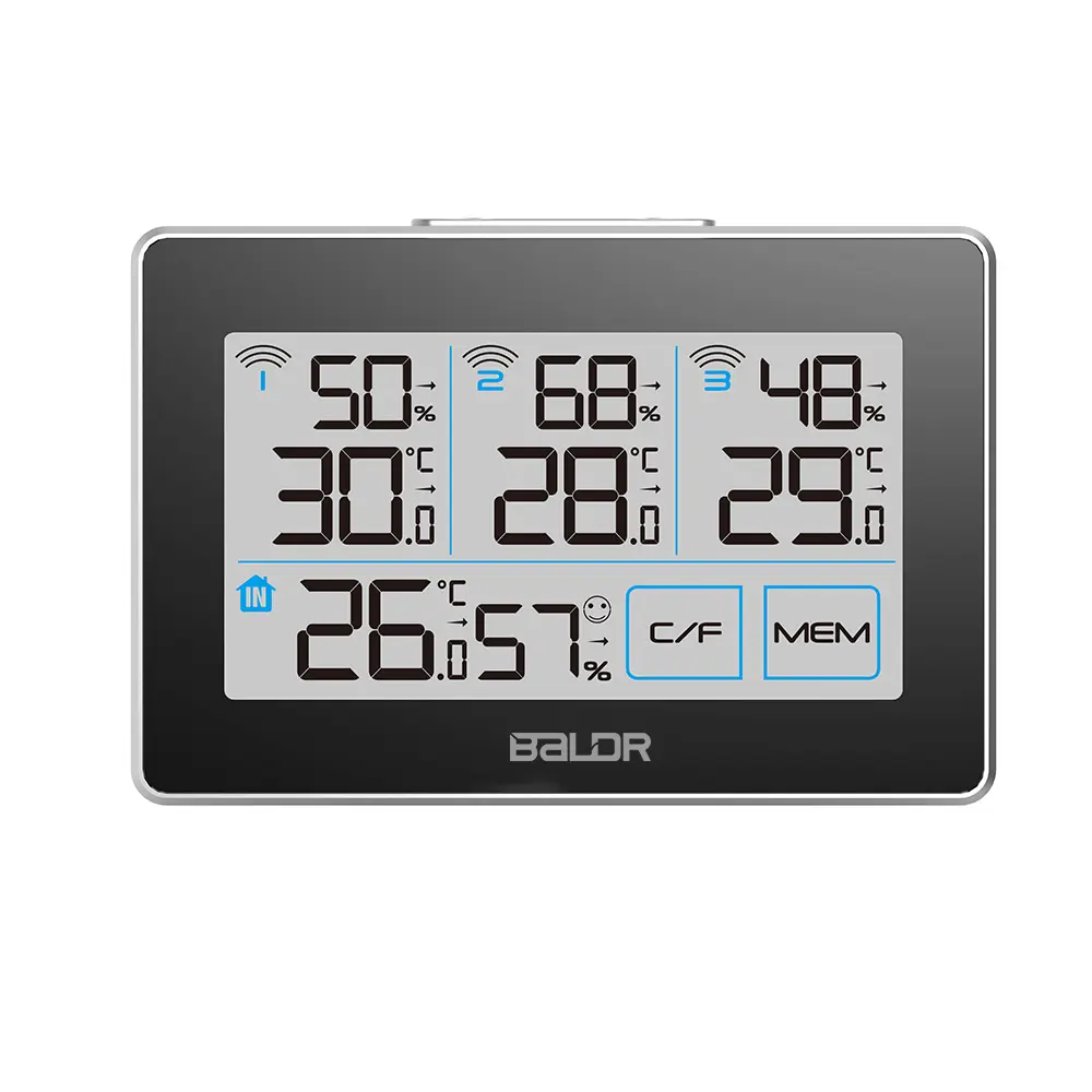 Wireless Thermometer Hygrometer Indoor Outdoor Temperature and Humidity For Multi Zones Detecting