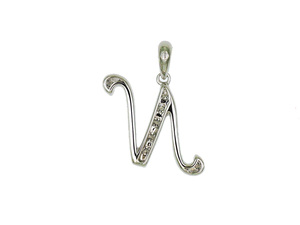 Amuleto de Letra N en Oro de 18K con Diamantes, 0.362ct, 29 Diamantes, 136g, Regalo Personalizado - Product Image 2