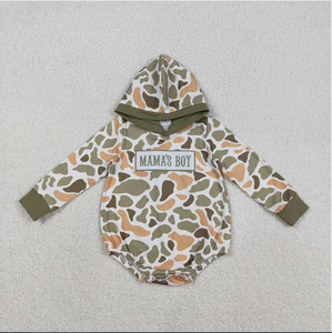 ベビー 8 色 MAMA'S BOY 刺繍迷彩柄ベビーボーイズパーカーロンパース兄弟着用 - Product Image 6