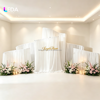Support métallique LEDA en forme de S pour draperie de fond de scène de mariage, idéal pour la décoration de fêtes et événements