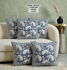 Housse de coussin en coton de qualité supérieure, faite à la main, imprimée, pour canapé, salon et chambre à coucher, disponible en gros - Product Image 3