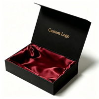 Boîte à bijoux en carton rigide avec logo personnalisé en relief, doublure en satin, emballage magnétique écologique pour cadeau, vente en gros
