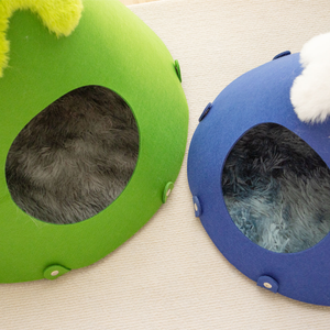 Filz Abnehmbares Faltbares Katzenbett & -Höhle Tragbares Wolkenform-Muster Abnehmbarer Waschbarer Bezug Für Alle Jahreszeiten Geeignet - Product Image 3