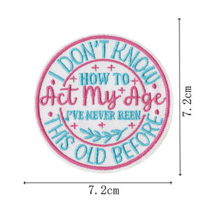 Trophée Femme Broderie Patch Parlez Trente à Moi Cercle 3 Pouces Patch Faire Ciel Bondé rose Fer sur Patch - Product Image 6