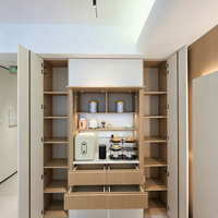 Buffet de style Japandi personnalisé avec étagère coulissante et tiroir à fermeture douce pour la cuisine