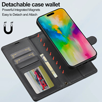 Étui Portefeuille Amovible 2 en 1 en Cuir pour iPhone 17 Pro Max 16 Plus 15 14 S25 Ultra Edge S24 FE A16 A36, Coque Livre Magnétique