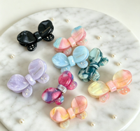 UME Ins Hot Bow-knot Acetate Butterfly Hair Clips Rhinestone Decor Sweet Women Hair Accessories Daily Use 4.5cm Factory