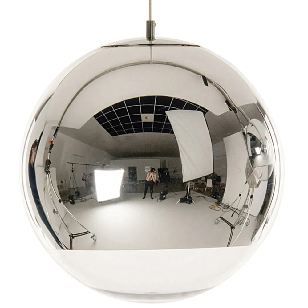 Modern Pendant Light Silver Mirror finish Ball lamp Globe Glass Led Lamp Kitchen Living Room Bedroom Home suspension luminaire