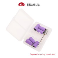 SHUANGJIA Lot de bandes abrasives coniques violettes avec embout en carbure, double fonction pour le nettoyage des cuticules et le polissage des ongles