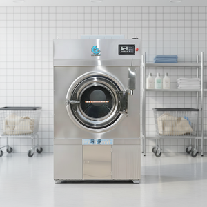 Machine de séchage industrielle entièrement automatique en acier inoxydable, équipement de blanchisserie commercial pour le séchage des vêtements humides, électrique - Product Image 1
