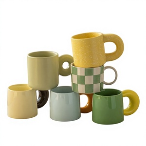 Taza de Café para Parejas, de Cerámica de Alta Calidad, Color Caramelo Multicolor, Popular en Internet, para Uso Doméstico - Product Image 1