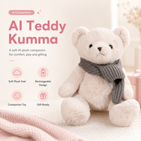 Ours en peluche interactif AI Kumma F-201, jouet parlant alimenté par GPT, compagnon IA pour enfants, animal en peluche noir et marron 35 cm, expédition immédiate