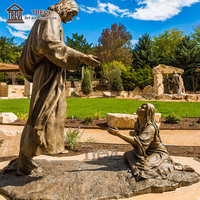 Sculpture en bronze de Jésus et ses apôtres TREVI, statue de Jésus en bronze doré pour commémoration religieuse en extérieur