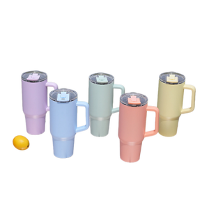 Gobelet isotherme portable en acier inoxydable à double paroi de 40 oz grande capacité pour voiture, avec paille, pour boissons froides et chaudes - Product Image 6
