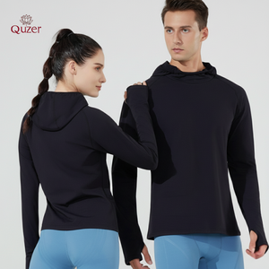 Vêtements de sport pour couples, manches longues, doublés en polaire, pour marathon, extérieur, vêtements de sport pour femmes et hommes, vente en gros - Product Image 1