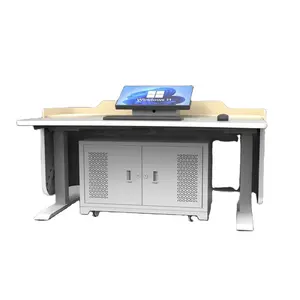 Artículos escolares Aula <span class=keywords><strong>Podio</strong></span> Altura eléctrica Atril ajustable Tribuna móvil de pie plegable Levantando la mesa de conferencias - Product Image 2