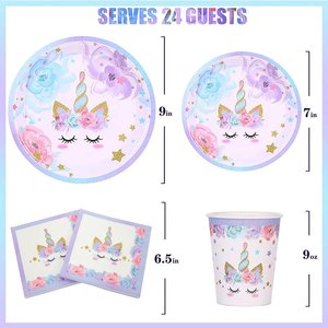Màu Tím Unicorn chủ đề dùng một lần bên Bộ đồ ăn đặt khăn giấy ly trang trí độc đáo cho những dịp lễ hội-nhà máy bán buôn - Product Image 3