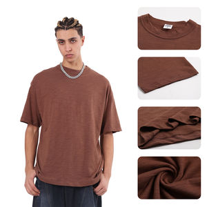 Camiseta Oversize 100% Algodón para Hombre, Gruesa, Transpirable, Personalizable, Tallas Grandes, Tejido Grueso de 190 Gramos, MOQ Bajo, Venta al Por Mayor - Product Image 2