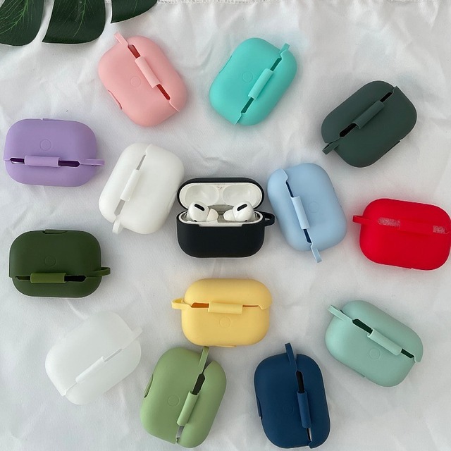 For Airpods 1 2 3 Earphone Protective case for AirPods Pro 2 Solid Color Silicone Phone case