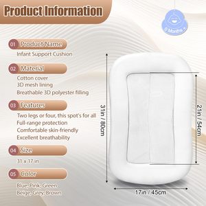 Cuna de Bebé Transpirable de Algodón Orgánico Suave para el Tiempo Boca Abajo, Juego y Cambio de Pañales, Uso Supervisado - Product Image 2