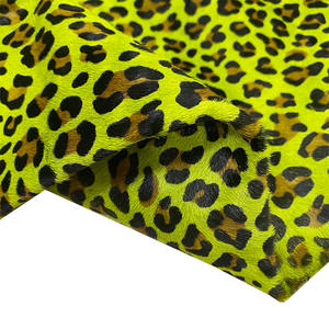 Vera pelle leopardata con stampa leopardata verde per abbigliamento borsetta scarpe mobili accessori per divano - Product Image 2