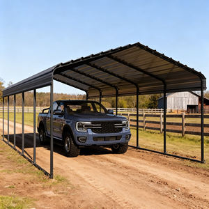 Abri de voiture en métal de 11 <span class=keywords><strong>pieds</strong></span> x 19 <span class=keywords><strong>pieds</strong></span>, abri de voiture en métal, verrouillable, robuste, protection de voiture, imperméable, moderne, pour l'extérieur, la cour - Product Image 6