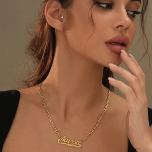 Collier Pendentif Rétro en Acier Inoxydable avec Lettre du Signe Astrologique des 12 Zodiaques, Bijou Tendance - Product Image 3