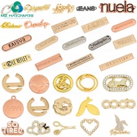 Etiquetas de metal personalizadas con logotipo, accesorios de hardware, bolsas, etiquetas de placa de metal con logotipo para ropa