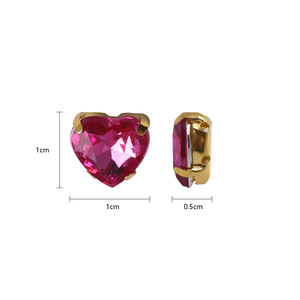 10mm or griffe coeur strass bricolage à la main couture vêtements accessoires Hot Fix coudre sur strass beauté décoration - Product Image 2