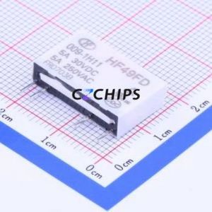 HF49FD-009-1H11 Power Relay SIP,5x20mm Relay 9V 1 Normally Open: 1A (SPST-Normally Open)::: 4 5A-30VDC/5A-250VAC - Product Image 1