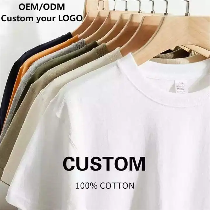 OEM предоставляет бесплатный образец, оптовая продажа, печать логотипа на заказ, 100% хлопковая футболка, однотонная Высококачественная футболка большого размера