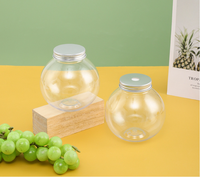 Haute Qualité Jetable Transparent Boule Ronde Bouteille En Aluminium Couvercle Creative Nouveau Design pour Soda Champagne Boissons En Gros