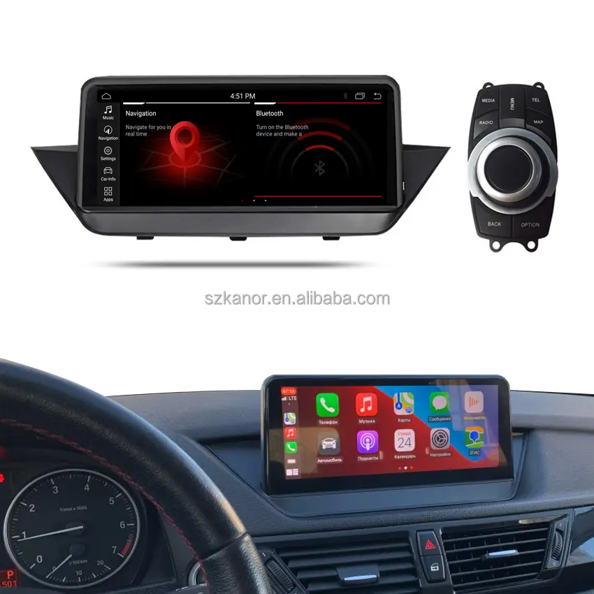 KANOR 10.25 pouces IPS 4 + 64g écran tactile voiture multimédia gps navigation tête unité système pour bmw x1 e84 android