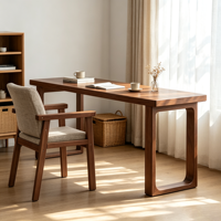 Bureau d'ordinateur moderne, durable, portable, en bois massif, long, pour la maison, le bureau, le salon, table double étroite murale, meubles Donna