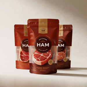 Sachet sous vide en plastique imprimé personnalisé, scellage sur 3 côtés, emballage alimentaire, sac scellé à l'arrière, pour fruits de mer, viande congelée, boulettes, emballage de jambon - Product Image 2