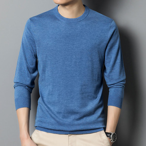 Vendita calda Maglione Casual a maniche lunghe da <span class=keywords><strong>uomo</strong></span> con collo a girocollo aderente con Base superiore a maglia da <span class=keywords><strong>uomo</strong></span>