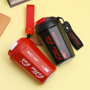 400ml double paroi isolée avec corde portable Ins <span class=keywords><strong>Amazon</strong></span> hot type 2025 Fresh Hot Selling 304 tasse de voyage à café en acier inoxydable - Product Image 1