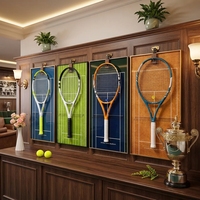 Nouvelle conception de boîte à souvenirs murale en métal pour raquette de tennis édition Grand Slam, boîte à souvenirs sportive pour cadeau