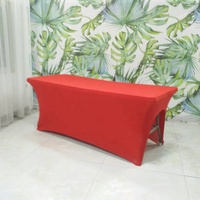 Housse de table personnalisée en couleur pleine avec logo, 4 pieds, 6 pieds, 8 pieds, nappe extensible en spandex pour salon professionnel, événement