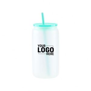 Bouteille en verre givré de 16 oz pour sublimation, tasse à bière réutilisable avec couvercle en PP pour impression personnalisée DIY - Product Image 4