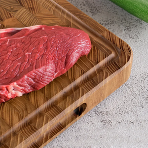 Planche à découper double face en bois de teck naturel grand format, à grain traversant, <span class=keywords><strong>pour</strong></span> viande et légumes, usage domestique et cuisine - Tendance produit 2026 - Product Image 4