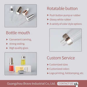 Full Set Press <strong>Button</strong> Eye <strong>Oil</strong> Skincare Glass Elegant Cosmetics <strong>Bottle</strong> Fashionable Glass Essence <strong>Dropper</strong> <strong>Bottle</strong> With Packing Box - Product Image 6