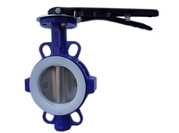 Katup Kupu-kupu Wafer Pneumatik Berlapis PTFE dengan Dudukan PTFE, PN16 DN100 4 inci