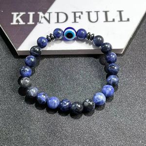 <span class=keywords><strong>Sodalite</strong></span> Devil's Eye Bracelet Rond Émail <span class=keywords><strong>Bleu</strong></span> Evil Eyes Bracelet Pour La Guérison - Product Image 6