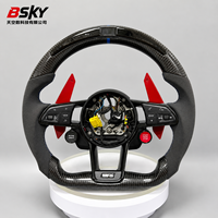 Volant personnalisé en fibre de carbone et daim avec LED pour Skoda Audi Universal Karoq Octavia Mk3 Vrs 2 3 Mk4 Vrs Superb 2020 B9 B8