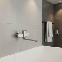 Robinet mitigeur thermostatique mural pour douche de salle de bain à longue tige en acier inoxydable 304