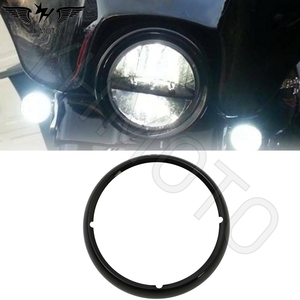 Cubierta de anillo de faro delantero de 7 "para motocicleta, embellecedor de borde para <span class=keywords><strong>Harley</strong></span> <span class=keywords><strong>Davidson</strong></span> Touring Road King <span class=keywords><strong>Electra</strong></span> Street <span class=keywords><strong>Tri</strong></span> <span class=keywords><strong>Glide</strong></span> - Product Image 4